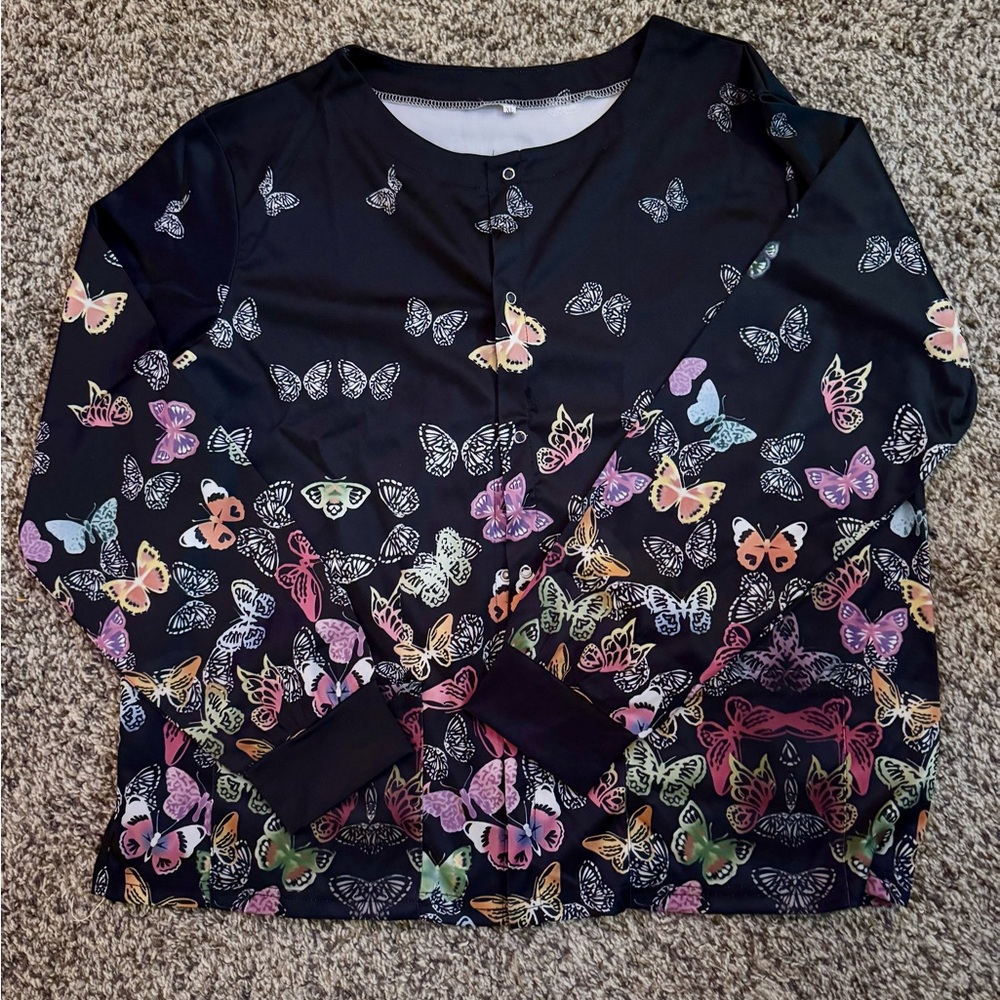 🦋Lab Coat brand new with Butterfly Print🦋